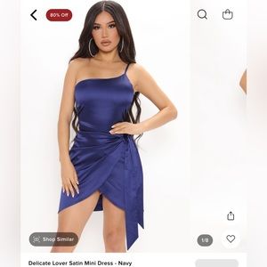 FASHION NOVA BLUE SATIN MINI DRESS